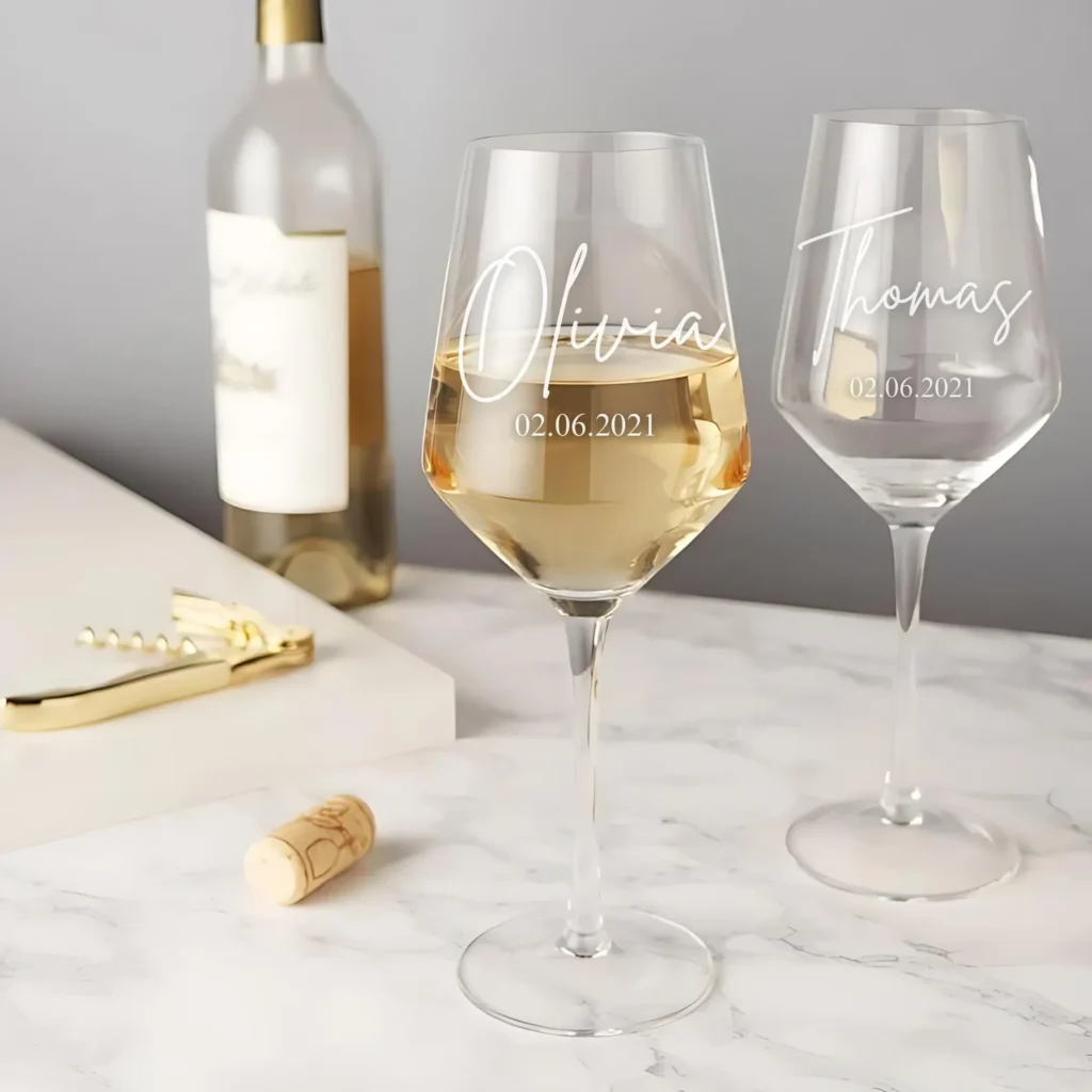Wine glasses engraved